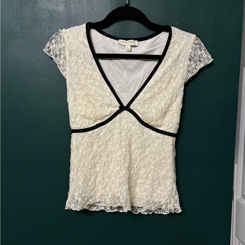 White Lace Cap Sleeve Top